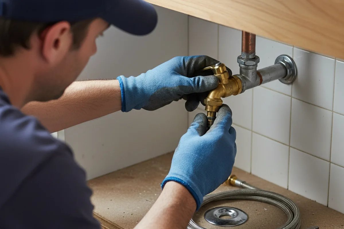Shutoff valve and fitting work during Emergency Plumbing in Burkettsville